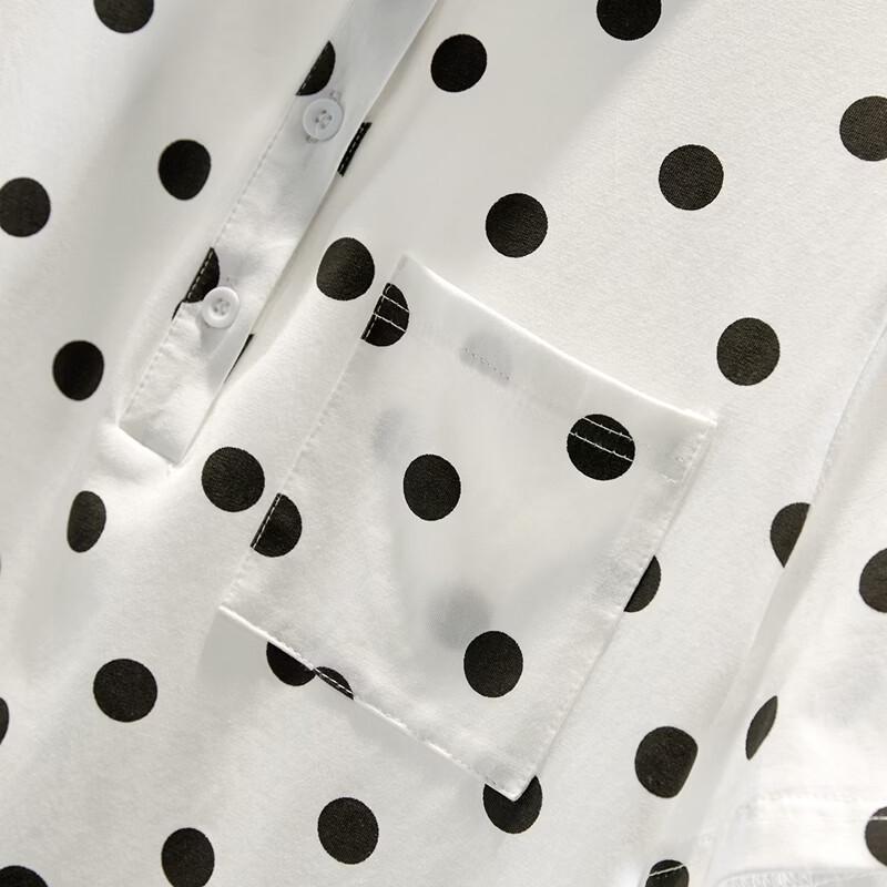 Women's Loose Fit Polka Dot Polo T-Shirt