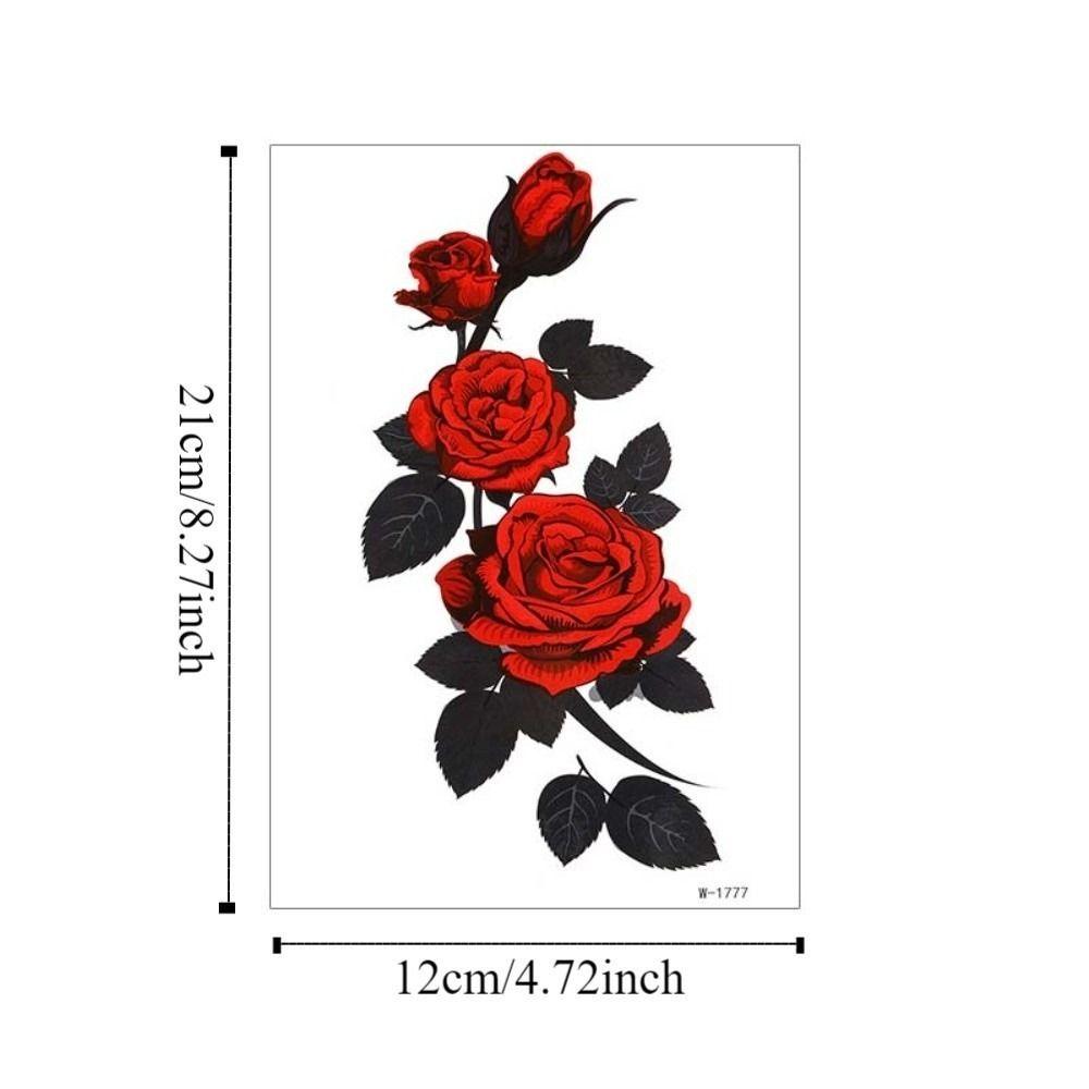 Waterproof Flower Temporary Tattoo Stickers Leopard Lion Snake Floral Fake Tattoos Girl