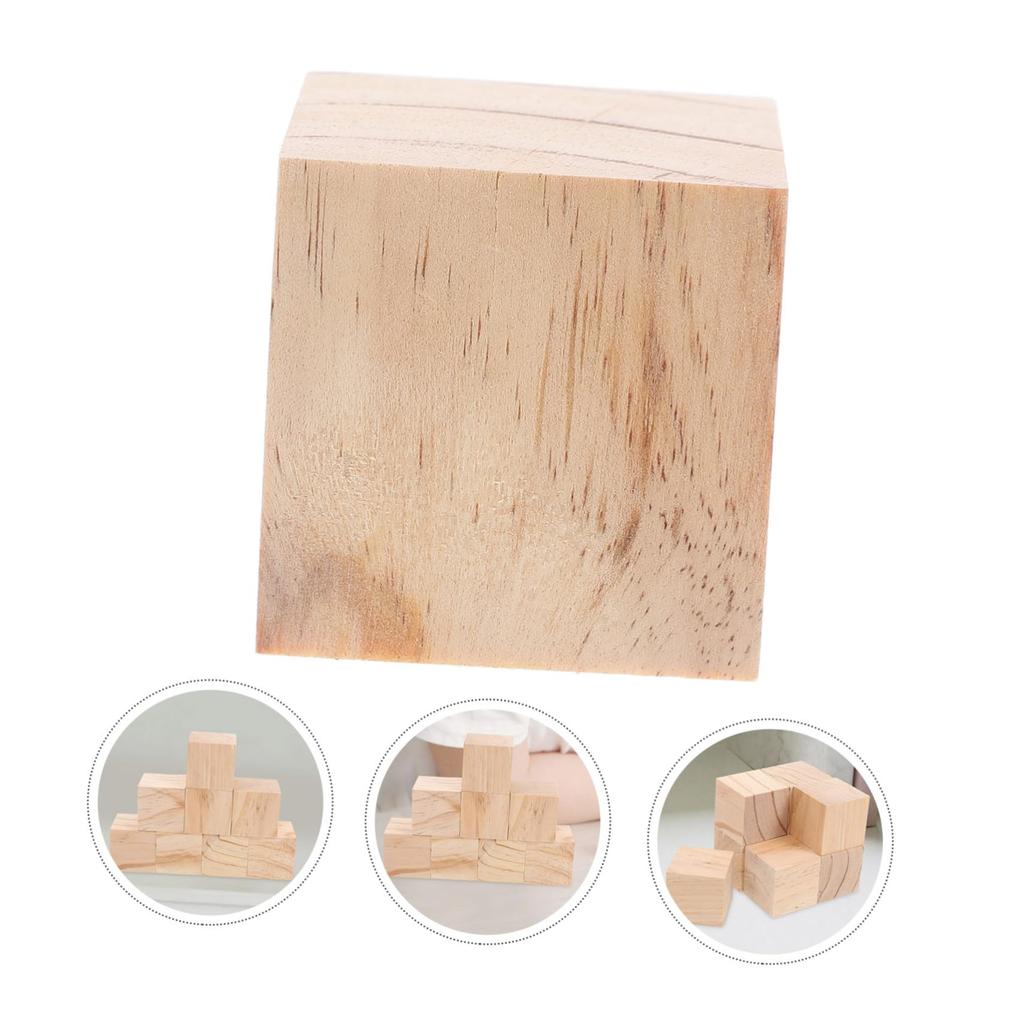 NOLITOY Set of 8 Unfinished Wood Blocks, 5cm Squares, for DIY Carving, Crafts, and Stamping