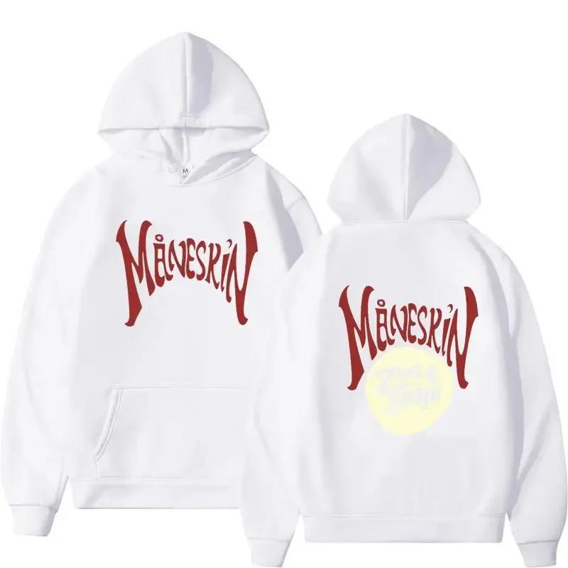 

Мужская осенняя флисовая толстовка Band Maneskin с двусторонним графическим принтом, свободный крой, стандартный размер, длинный рукав, модный стиль, уличная одежда, спортивная одежда. S