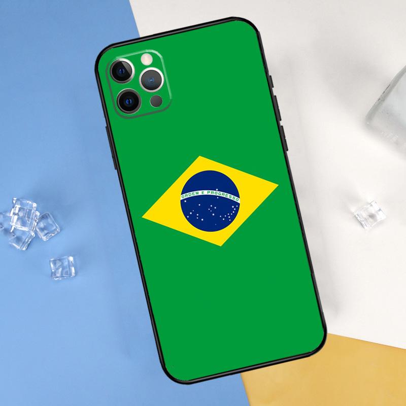 Brazil Brazilian Flag Phone Case For iPhone 16 15 13 11 12 14 Pro Max Mini X XR XS Max Plus Soft Cover