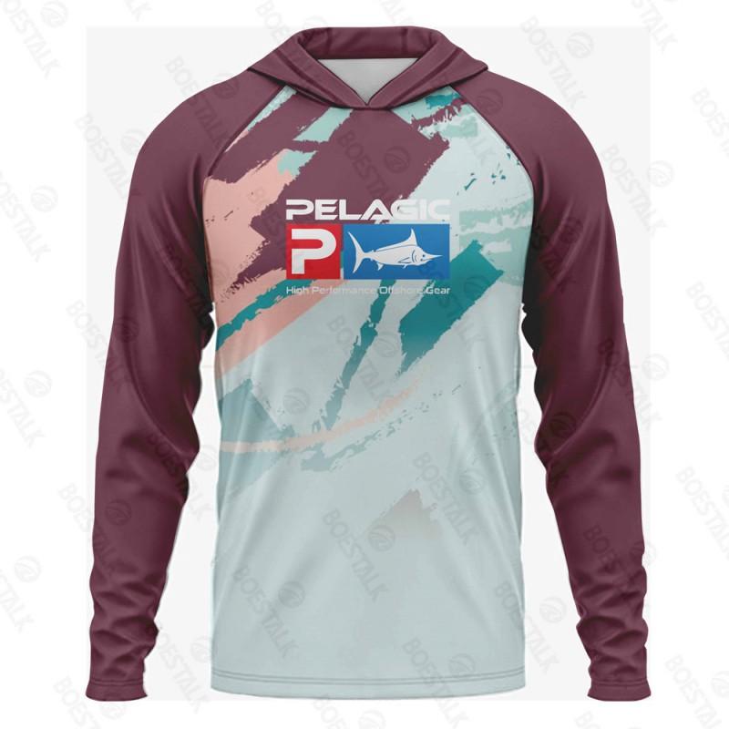PELAGIC Langarm-Fischer-Hoodie UV-Schutz Atmungsaktiv Schnelltrocknend Bekleidung Herren