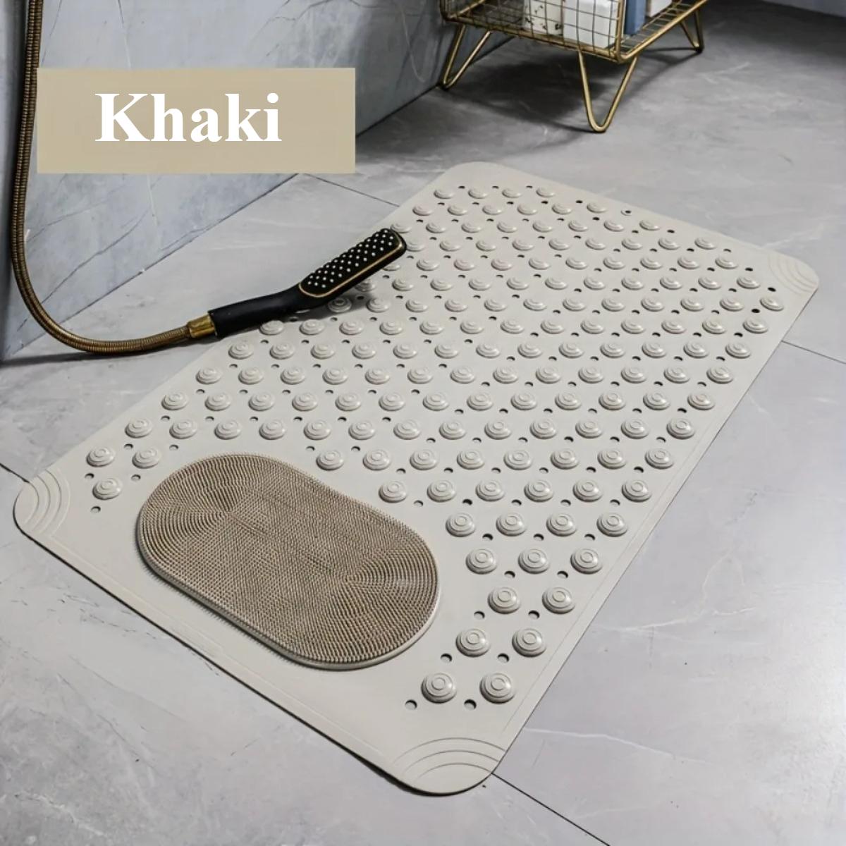 

Non Slip Soft PVC Bath Mat with Suction Cups Massage Bumps Foot Cleaning Strong Drainage Bathroom Safety Rug Bathroom Carpet