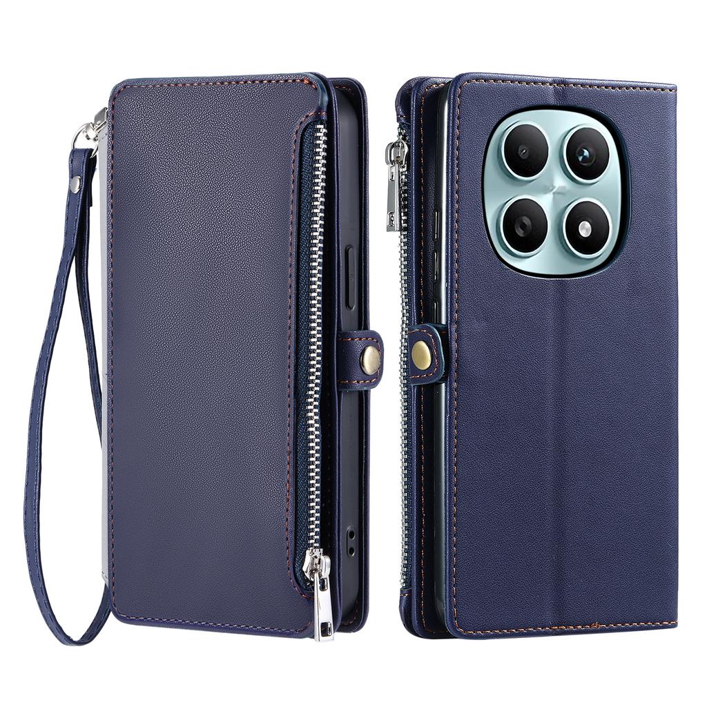 Für Xiaomi Redmi Note 15 4G (Global) Hülle TPU + PU-Leder Geldbörse Handyhülle mit Handgelenkschlaufe