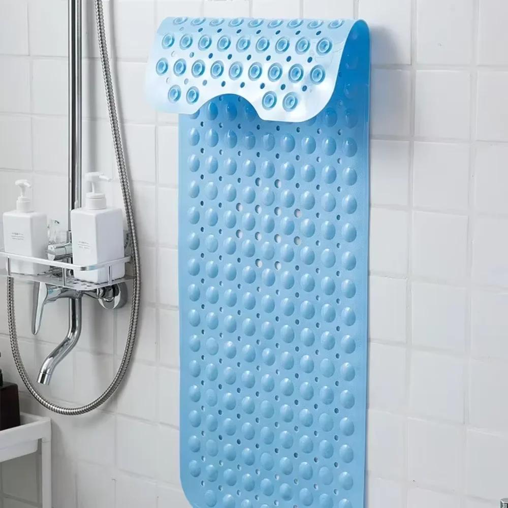 Soft 100x40cm PVC Bathroom Mat - Exquisite Anti-Slip Bathtub Mat with Suction Cups, Non-Slip Shower Floor Pad Simple Bath Mat