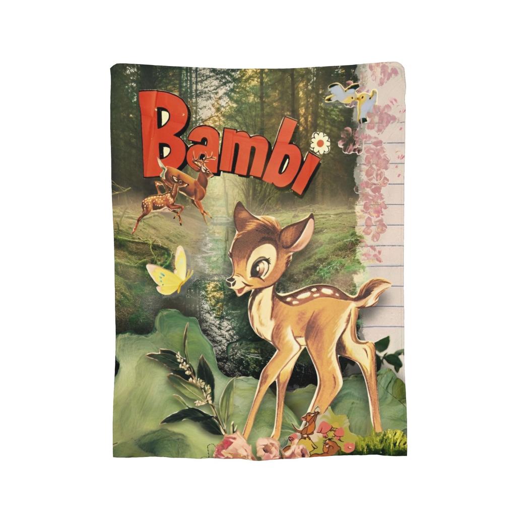 Schattige Bambi deken Cartoon Hert Flanellen Plaid Zomer Airconditioning Decoratie Zacht Warm Bedspreien,