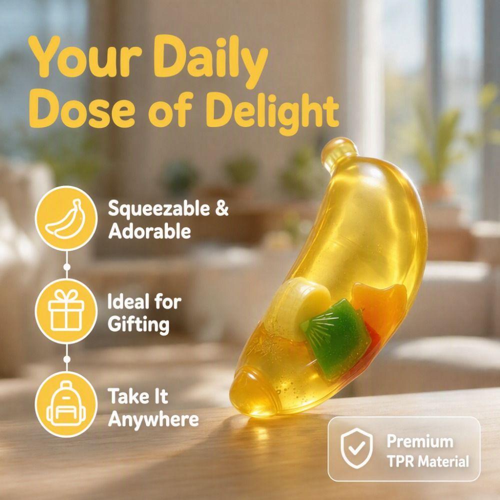 Simulated Fruit Simulated Banana Vent Toy TPR Fruits Pinch Toy Banana Squeeze Toy  Office Desk Toy