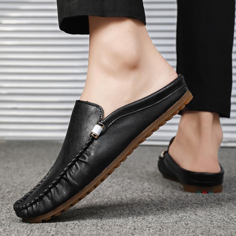 Fashion All-match Luxury Brand Male ShoesLightweight for Men Muller New Arrival Outdoor Men Casual Shoes Leather Mens Slip On Shoes