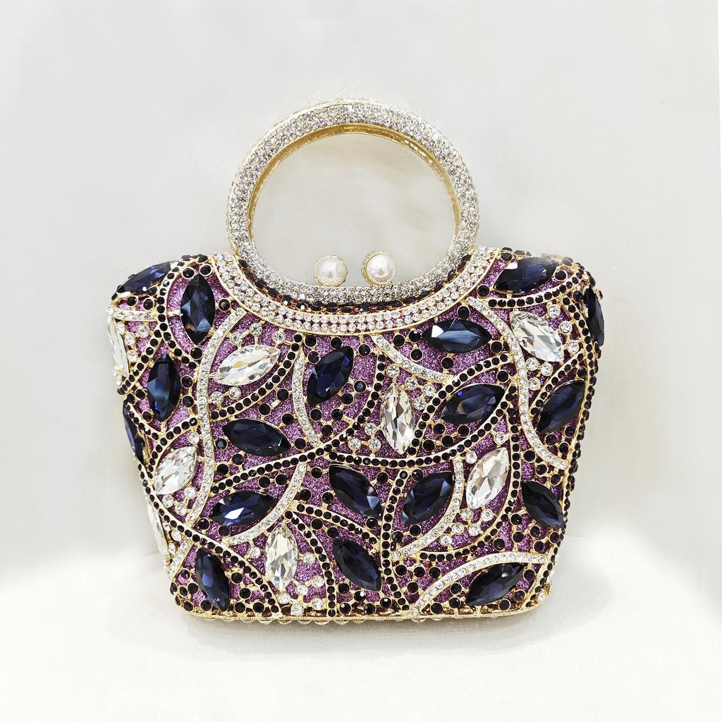 Multicolord Large Stone Top-Handle Bag Big Rhinestone Women Diamond Evening Clutch Bags Female Crystal Wedding Party Clutches