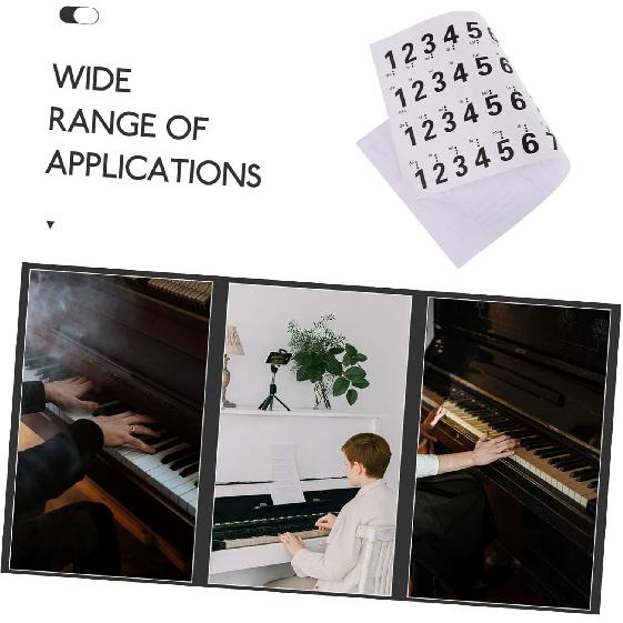 Piano Keyboard Adhesive Stickers 88 Key Piano Number Stickers Keyboard Piano Decals Removable Piano Keyboard Note Labelsfor Learning