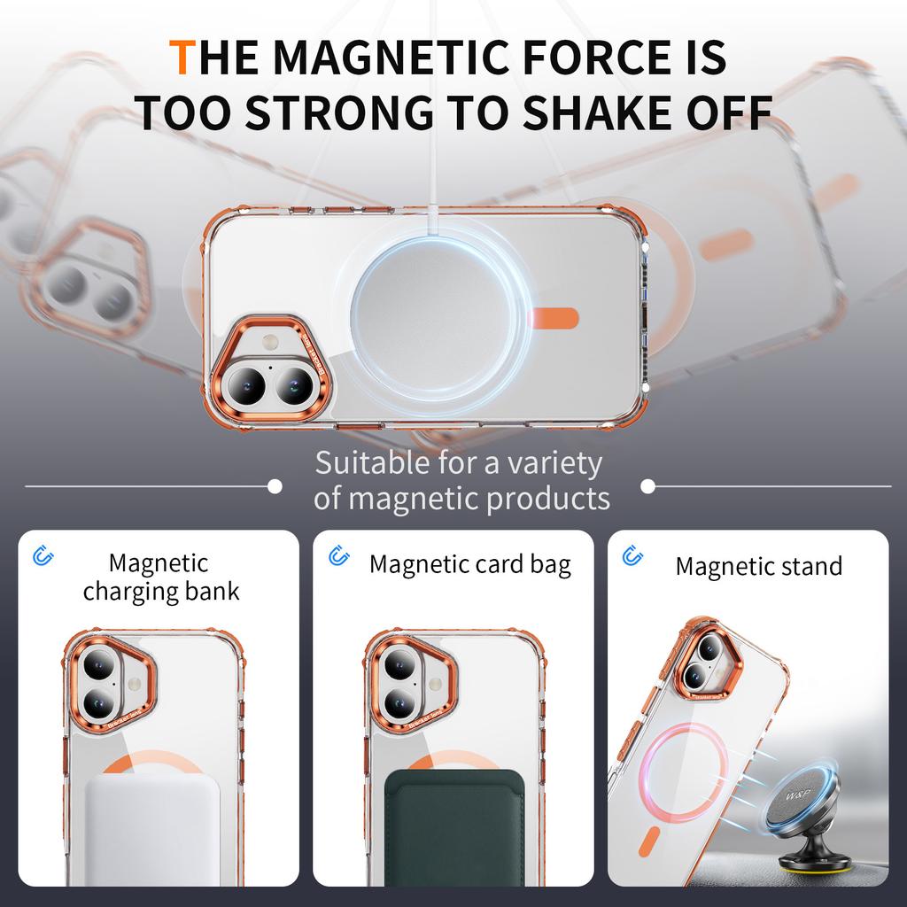 For iPhone 17 Clear Phone Case with Lens Kickstand Cover Compatible with MagSafe