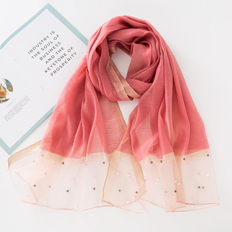Luxury Pearl Long Scarf Shawl For Women Muslim Modal Hijab Thin Plain Scarf Big Size Headscarf Islamic Turban Headband 70*200Cm