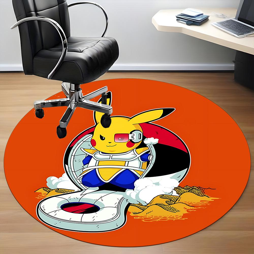 

1pc Pikachu Pokémon Chair Carpet for Office, Indoor Non-Slip Polyester Fiber Carpet, Machine Washable, Durable Construction yy251205102 80cm by 80cm
