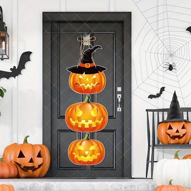 1-8PCS 2026 Halloween Door Hanging Decoration Pumpkin Bat Wall Decor Ghost Festival Party Banner for Door Halloween Decoration