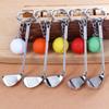 For Gift Car Key Chain Jewelry Metal Keychain Mini Golf Racket Golf Ball Key Chain Ball Pendant