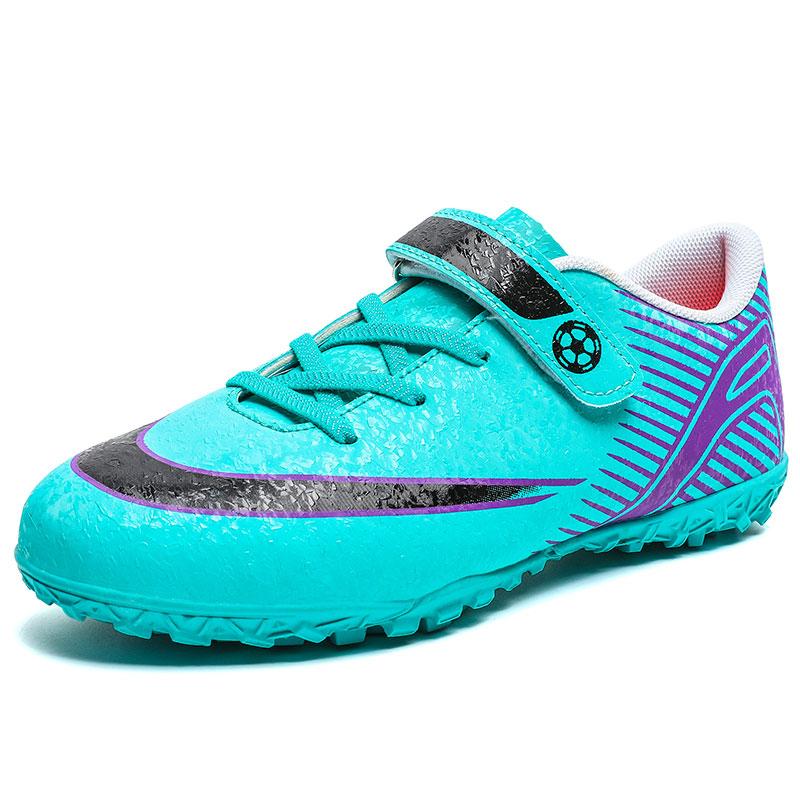 Größe 29-39 TF/FG Kinderfußballschuhe Leder Klettverschluss Fußballschuhe Kinder Mode Pink Kinder Sneaker Jungen Futsalschuhe