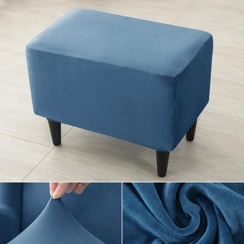 

Мягкий бархатный чехол на табуретку, эластичный прямоугольный чехол для подставки для ног, нескользящий съемный защитный чехол для дивана, кресла, подставки для ног