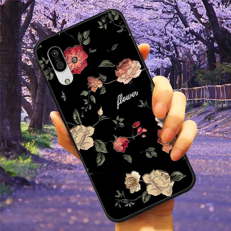 For Sharp Aquos Sense3 Case 3D Flower Relief Silicone Soft Emboss Cover For Sharp Aquos Sense 3 Lite Sense6 6 Luxury Cartoon