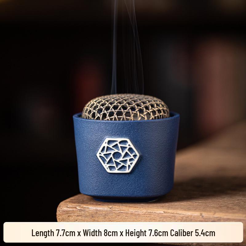 Retro Chinese Ceramic Incense Burner for Sandalwood and Agarwood