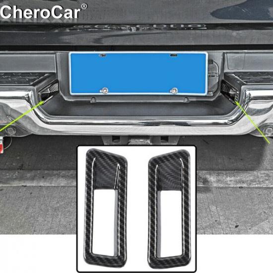 Rear License Plate Lamp Decor Accessories For Dodge Ram 1500 2018+ Carbon Fiber