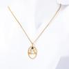 Turquoise Zodiac Rune Necklace with Stainless Steel and Gold Clavicle Chain