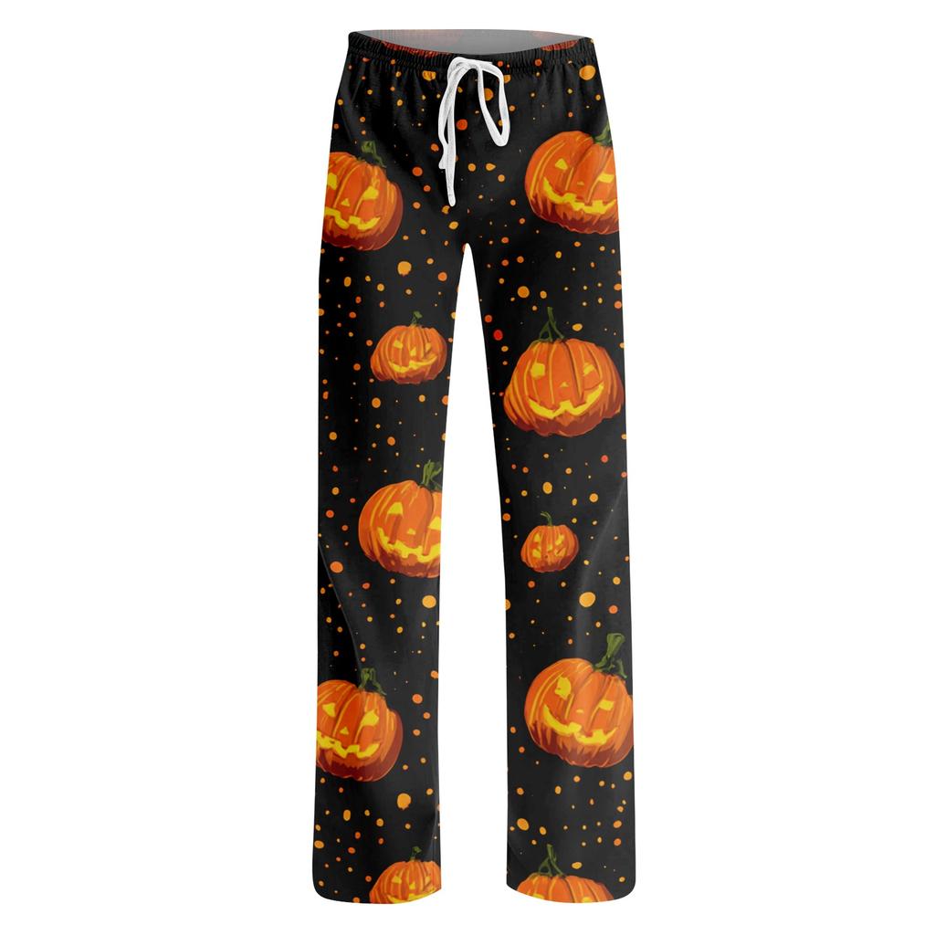Women's Casual Loose Fit Halloween Printed Pants for Party and Everyday Wear