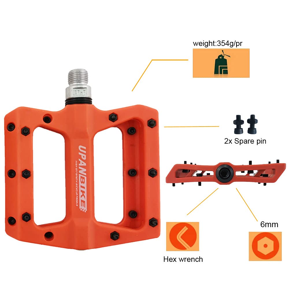 UPANBIKE Bicycle Nylon Fiber Peilin Bearing Ultra Lightweight 3 Bearing Large Area Road Bike Mountain Bike Pedals Pedals, Material, Pedals, Pedals,