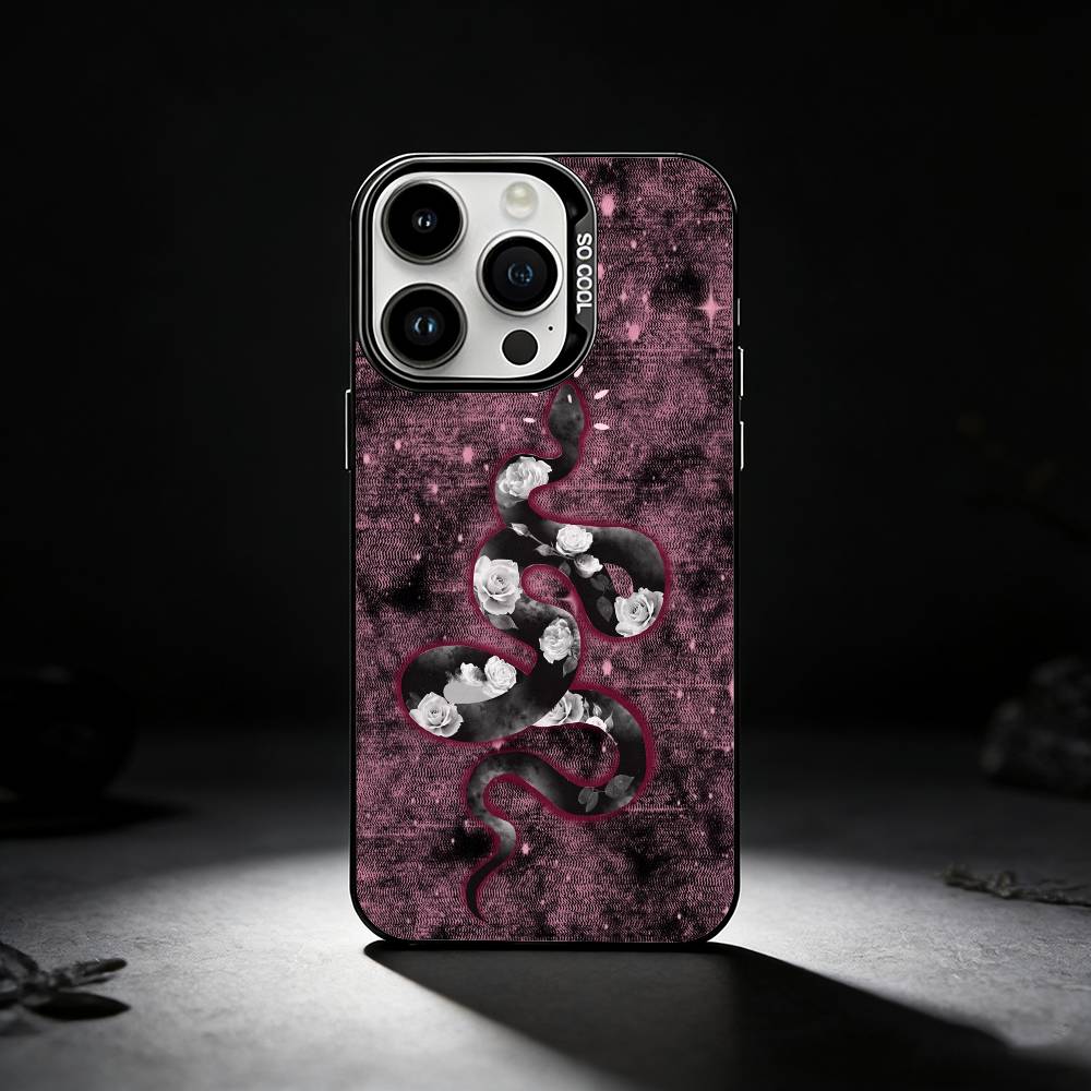 

S-snake Phone Case For iPhone 17,16,15,14,13,12,11 Plus,Pro Max,XS,Colored silver phone case iPhone12PROMAX