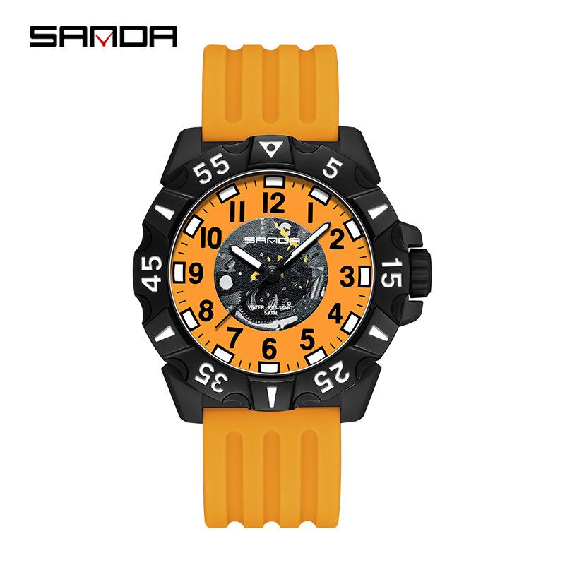 Reloj de Pulsera Sanda de Correa de Silicona Tendencia de Moda - Estilo Estudiante Unisex