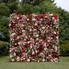 Uflower Artificial Flower Wall Roll-Up Green Fabric Floral Backdrop - Wedding Event Party Decor Curtain