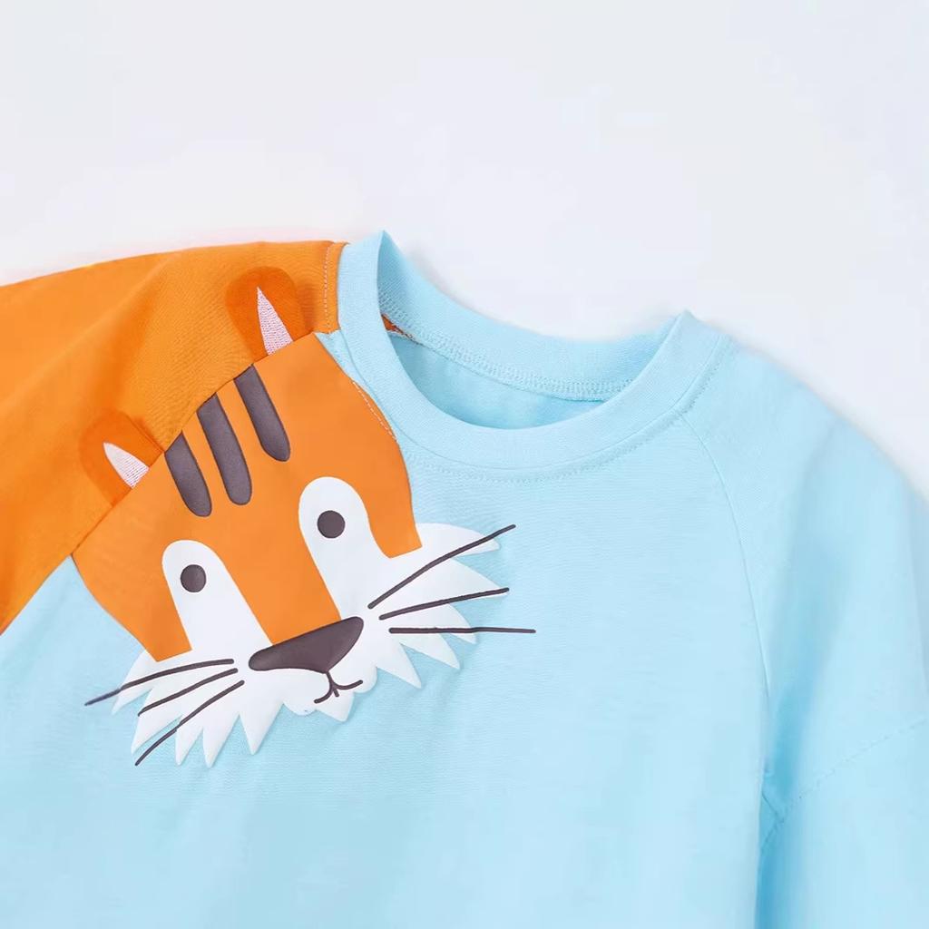 New Summer Collection: Boys’ T-shirts, Cartoon-print Children’s Sweatshirts, and Cotton Crew-neck Tops for Younger Children