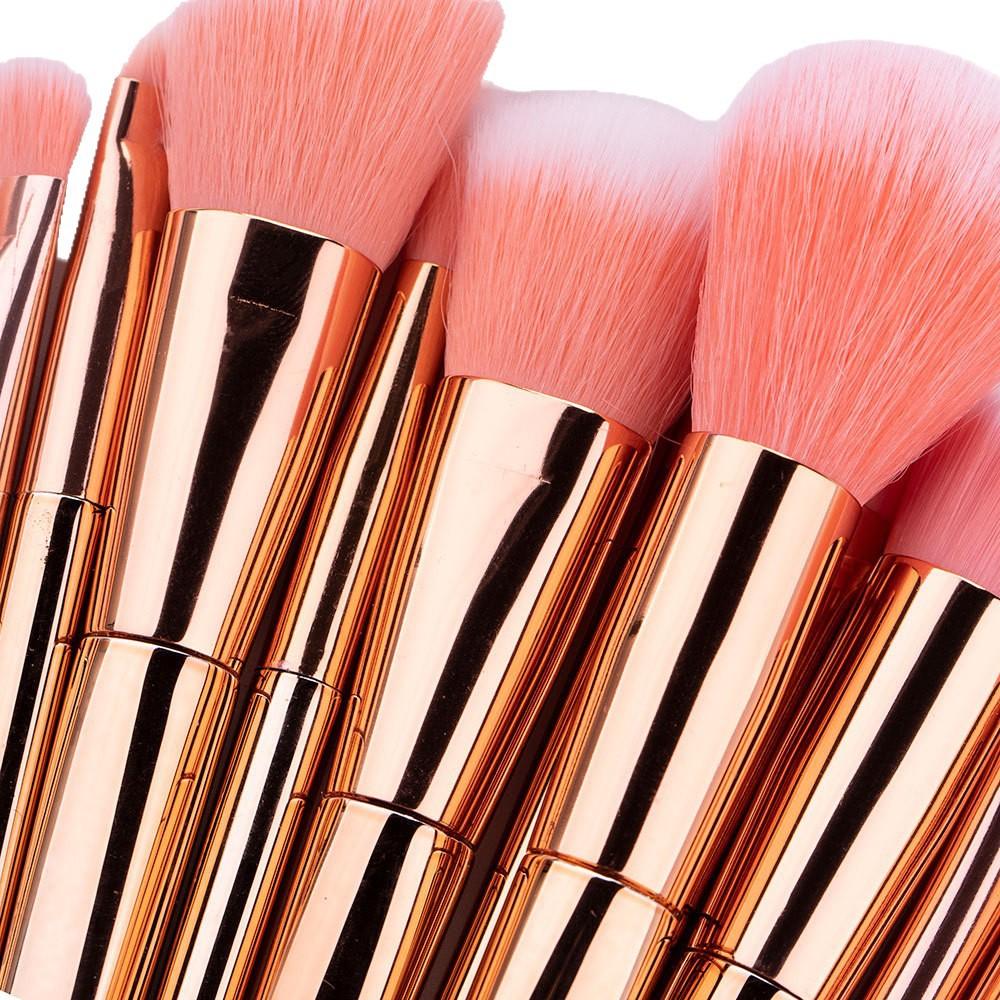 New 12 rose gold makeup brush set, plastic handle blush eyeshadow brush beauty tool