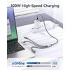 [100W]RAVIAD 3in1 charging cable short 50CM USB Type C multi cable PD 100W fast charging USB-C cable Can power 3 units simultaneously type c (100W)