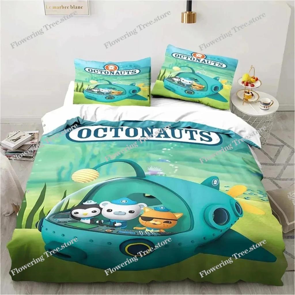 New 3D Cartoon Octonauts Bedding Set Bedroom Single Double Bed King Size Quilt Cover And Pillowcase Kid's Birthday Gift
