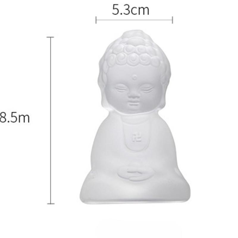 1pc glass little monk tea pet ornament zen glass Rulai small Buddha statue kung fu tea set tea tray tea ceremony accessories