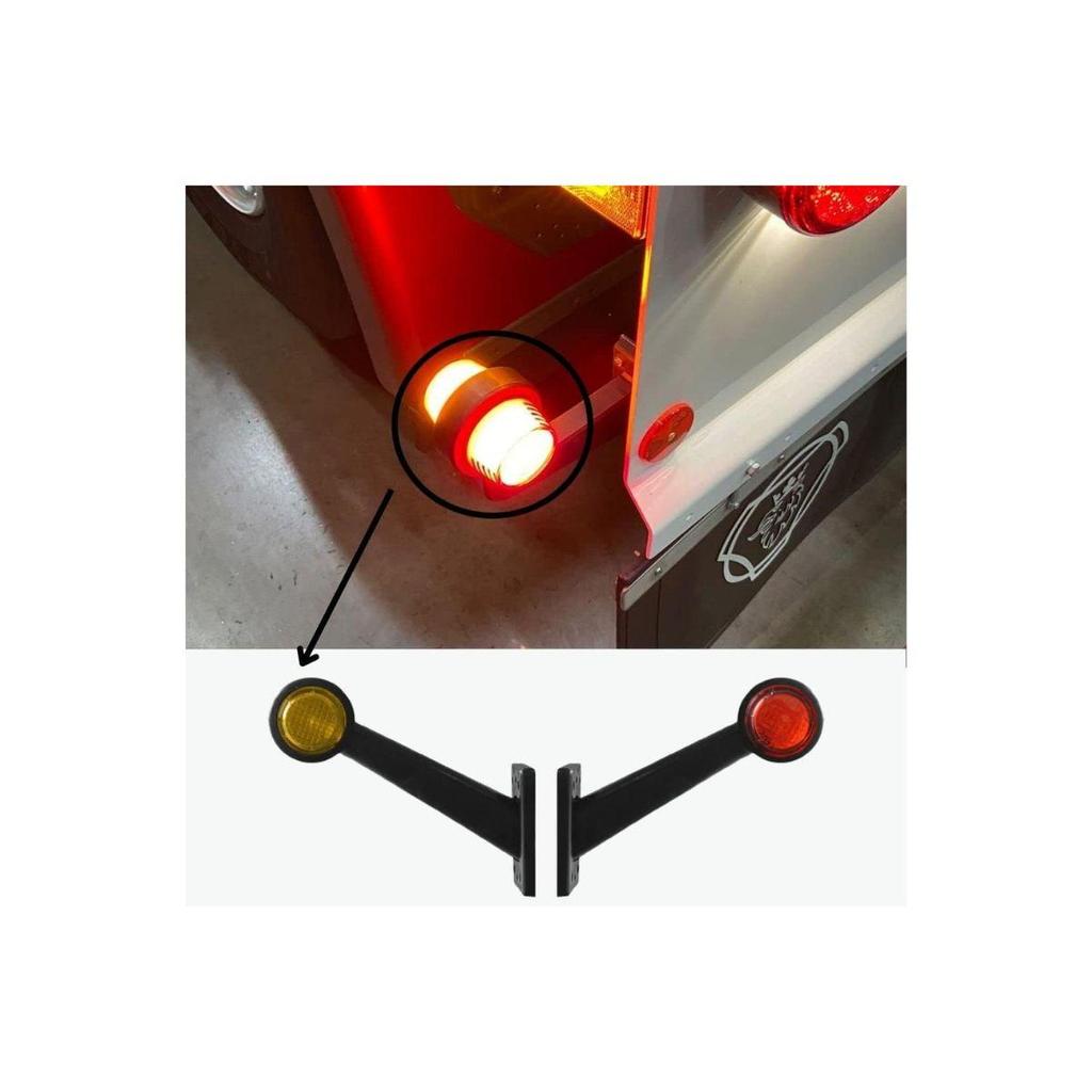 APSMOTIV Side Rubber Stalk Marker Light Red/Amber Lamp 12v for Truck Caravan Kenworth Peterbilt Freightliner Western Star Trucks Semi Trailers 4-Pack