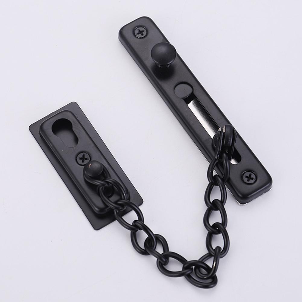 Security Door Chain Latch Bolt Restrictor Guard Lock Slide Catch with Hardened Welded Chain for Safe Door Access Control