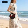 Dinosaur Print Round Shoulder Bag Casual Messenger Bag for Woman Best Gifts 2D Flat Casual Daily Crossbody Bag