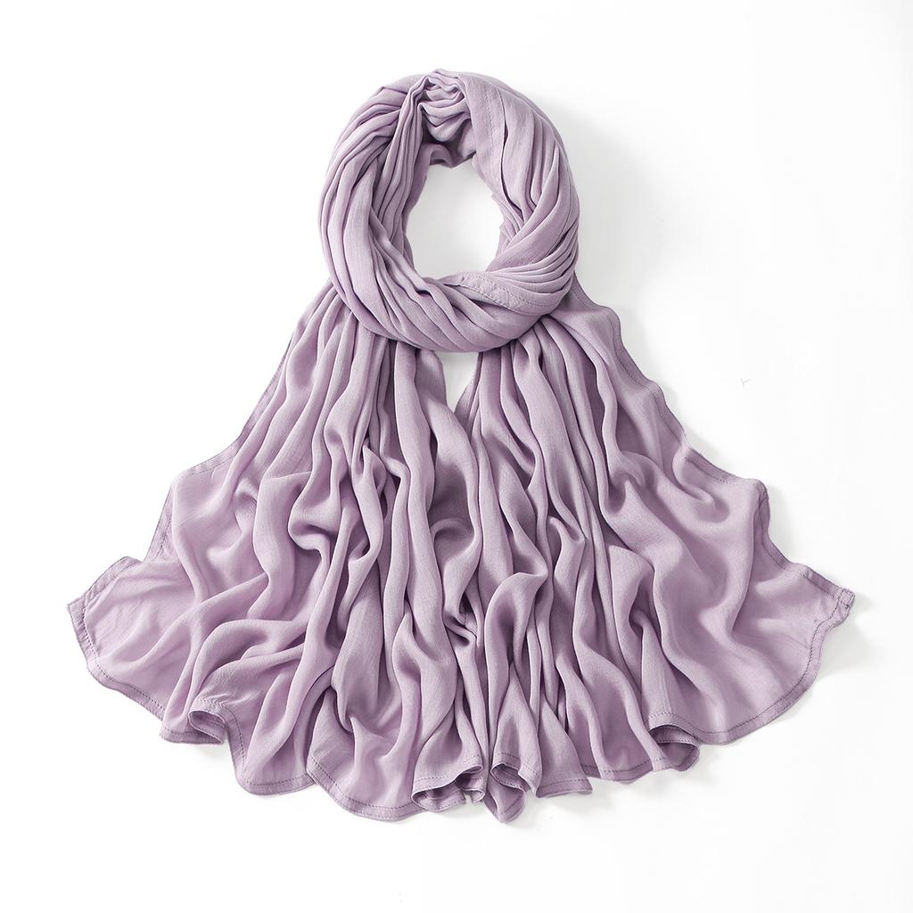 Autumn new solid color hot-selling Malay Indonesian cotton headscarf, monochrome wide-brimmed thin Modal breathable scarf