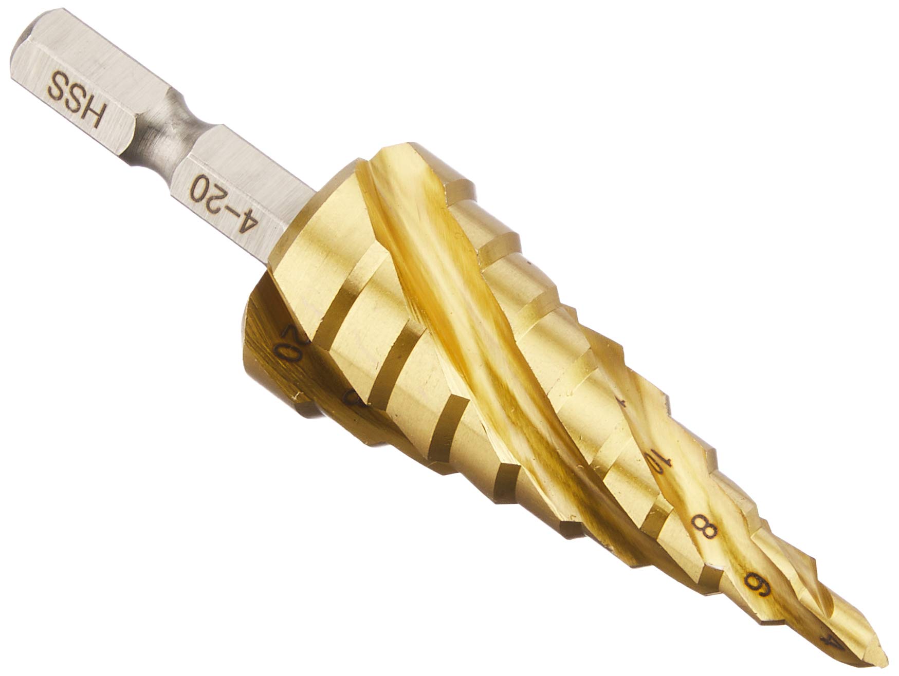 

Ступінчасте спіральне свердло Takagi EARTH MAN, 4-лезове, 4~20 мм, 9-ступінчасте STD-11 (Металообробка)