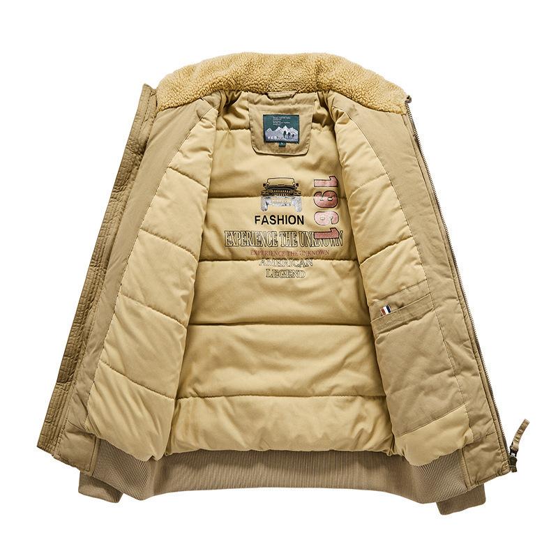 Veste d'hiver rembourrée en coton pour homme, grande taille, col en agneau rembourré, manteau pour homme