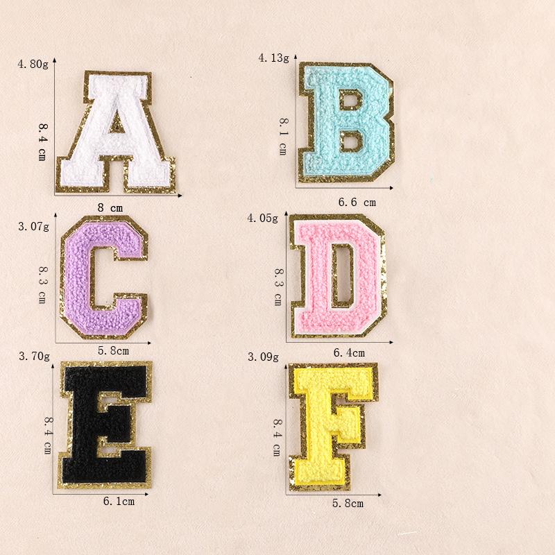1 Stück Große Aufbügelbare Chenille Buchstaben-Flicken Für Kleidung Für Jacken Aufkleber Stickerei Buchstaben-Flicken Applikation Buchstaben-Flicken DIY