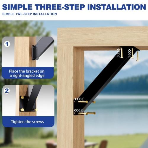 Grehitk 12-Piece 45-Degree Angle Support Brackets, Heavy-Duty Connector Brace Bracket Kit for Pergolas, Gazebos, Patios, Pergolas, Log Cabins, and Ele