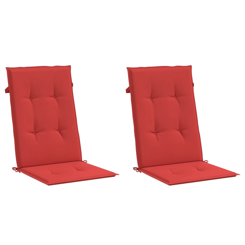 Garden Chair Cushions for High Back Chairs 2 Pcs Red 120 X 50 X 3 Cm Fabric