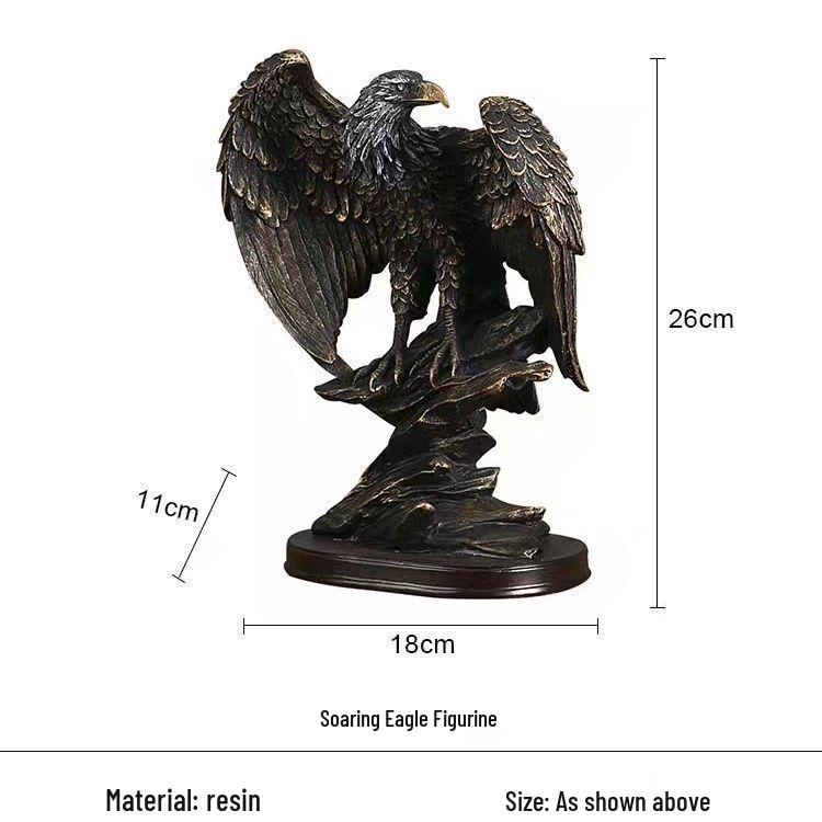 Hochwertiges Adler-Greif-Harzornament mit ausgebreiteten Flügeln für Büro oder Wohnzimmer.