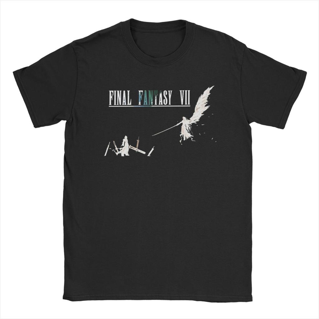 Cloud Vs Sephiroth Final Fantasy Men's T Shirts Amazing Tee Shirt Short Sleeve Round Neck T-Shirt 100% Cotton Gift Idea Clothing