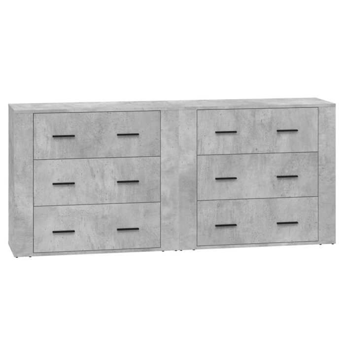 Maison Exclusive - Buffets 2 pcs gris béton bois d'ingénierie
