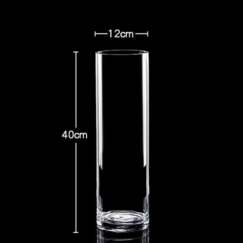 Transparent Glass Flower Vase & Hydroponic Container - Floor Ornament