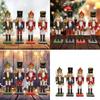 Collectible 25cm Wood Nutcrackers Figurine Handmade Tabletop Decoration Stylish Desktop Statue Ornament for Party Use