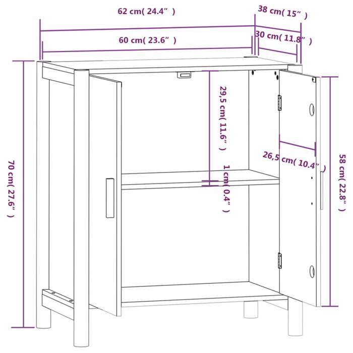 VidaXL Buffet Blanc 62x38x70 cm Bois d'ingénierie 345669